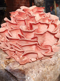 Ready-to-Fruit mushroom block harvest — pink oyster mushrooms